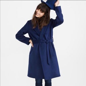 Madewell Shawl Collar Wrap Coat Night Sky, Size L